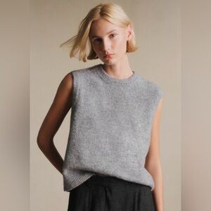 Sézane Samuel Jumper Vest in Mottled Grey Size Medium
